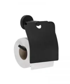 Portarrollos con tapa para baño - Serie Black Classic