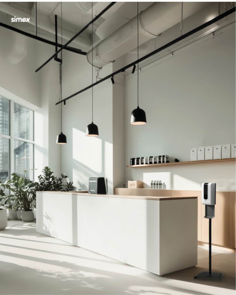 Espacio de uso público con equipamiento de higiene